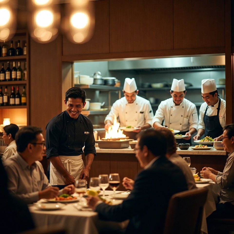 Savoria Kitchen chefs and staff serving guests in cozy restaurant